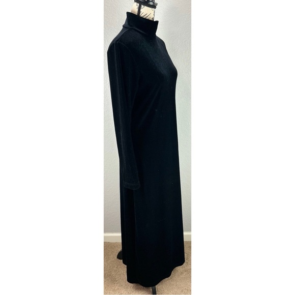 Express Vintage 90s Y2K Tricot Velvet Effect Maxi Dress Black Whimsigoth 9/10 - Picture 3 of 8